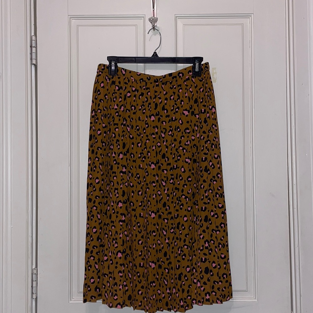 J. Crew cheetah print midi length skirt